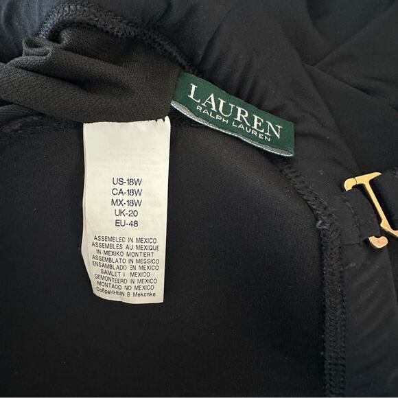 LAUREN RALPH LAUREN PLUS SIZE BLACK BANDEAU FLYAWAY ONE-PIECE SWIMSUIT SIZE 18W - Picture 12 of 13